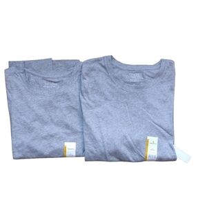 NWT  Cozy Long-Sleeve Tee Set of Two – Heather Gray Basics 2026